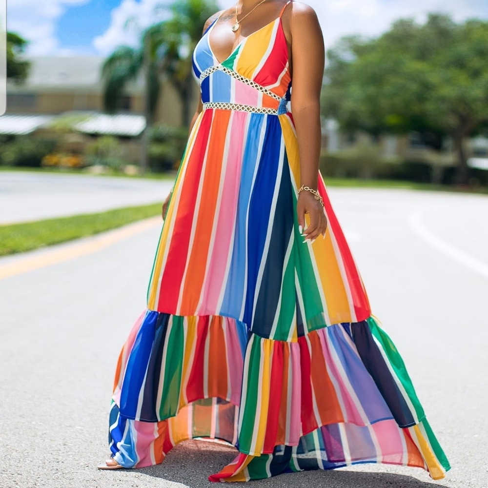 Ruffle Empire Maxi Dress